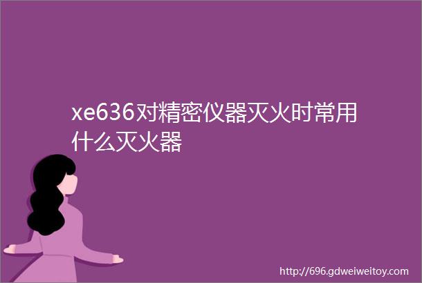 xe636对精密仪器灭火时常用什么灭火器